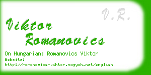 viktor romanovics business card